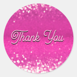 ホットピンクグリッター《写真》ぼけ味ありがとう ラウンドシール