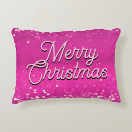 ホットピンクグリッター《写真》ぼけ味カスタム文字 アクセントクッション
