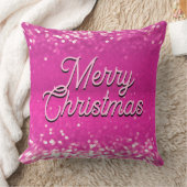 ホットピンクグリッター《写真》ぼけ味カスタム文字 クッション (ブランケット)