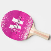 ホットピンクグリッター《写真》ぼけ味モノグラム 卓球ラケット (横)