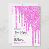ホットピンクグリッター |Sweet sixteen 招待状 (裏面)