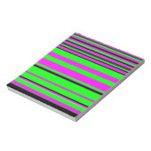 ホットピンクグリーンブラックカラフルストライプ ノートパッド (回転)