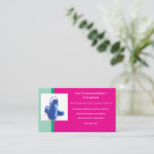 ホットピンクグリーンブルーメディカルクロッグユニフォーム 名刺 (スタンド正面)