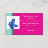 ホットピンクグリーンブルーメディカルクロッグユニフォーム 名刺 (正面)