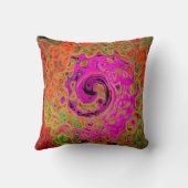 ホットピンクグルービー抽象芸術レトロ液スワール クッション (裏面)