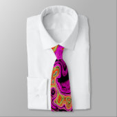 ホットピンクグルービー抽象芸術レトロ液スワール ネクタイ (タイ)