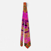ホットピンクグルービー抽象芸術レトロ液スワール ネクタイ (裏面)