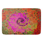 ホットピンクグルービー抽象芸術レトロ液スワール バスマット (正面)