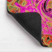 ホットピンクグルービー抽象芸術レトロ液スワール マウスパッド (コーナー)