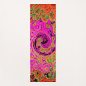 ホットピンクグルービー抽象芸術レトロ液スワール ヨガマット (正面)