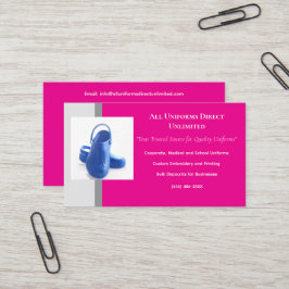 ホットピンクグレーブルーメディカルクロッグユニフォーム 名刺