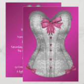 ホットピンクコルセットバチェロレッテ 招待状 (正面/裏面)