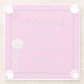 ホットピンクコーヒーまたは紅茶の好カスタマイズみ ガラスコースター (裏面)