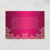 ホットピンクゴールド インド風デザインの封筒カード エンクロージャーカード (裏面)