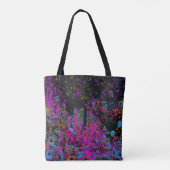 ホットピンクサイケデリックとブラックガーデンサンライズ トートバッグ (裏面)