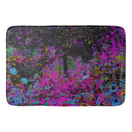 ホットピンクサイケデリックとブラックガーデンサンライズ バスマット