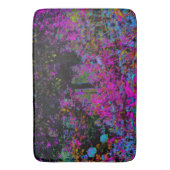 ホットピンクサイケデリックとブラックガーデンサンライズ バスマット (正面縦)