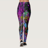 ホットピンクサイケデリックとブラックガーデンサンライズ レギンス (裏面)