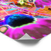 ホットピンクサイケデリックとライムグリーンガーデンフラワー ポスター (角)