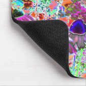 ホットピンクサイケデリックとライムグリーンガーデンフラワー マウスパッド (コーナー)