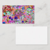 ホットピンクサイケデリックとライムグリーンガーデンフラワー 名刺 (正面/裏面)