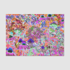 ホットピンクサイケデリックとライムグリーンガーデンフラワー 薄葉紙