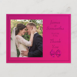 ホットピンクサテンボウ – ありがとう ポストカード