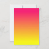 ホットピンクサンゴと黄色グラデーション日付を保存 招待状 (裏面)