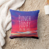 ホットピンクサンセットフォトパンチ今日の顔 クッション (ブランケット)