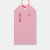 ホットピンクサンタクロース、クリスマスフラミンゴギフトラベル ギフトタグ (裏面)