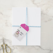 ホットピンクサンタ ギフトタグ (より糸付き)