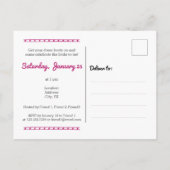 ホットピンクザ花嫁の最後のライド招待状はがき ポストカード (裏面)