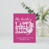 ホットピンクザ花嫁の最後のライド招待状はがき ポストカード (スタンド正面)