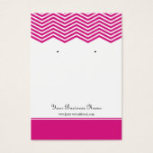 ホットピンクシェブロンカスタムイヤリングディスプレイカード (正面)