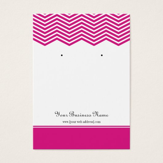 ホットピンクシェブロンカスタムイヤリングディスプレイカード