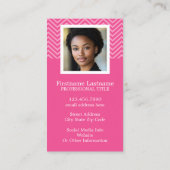 ホットピンクシェブロンパターン名前をカスタムする 名刺 (裏面)