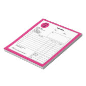 ホットピンクシェブロン会社ビジネスショップインボイス ノートパッド (回転)