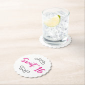 ホットピンクシックモダンドードルスクリプトスウィート16 ペーパーコースター (インサイチュ)