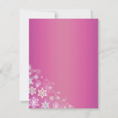 ホットピンクシック雪片スウィート16招待状 招待状 (裏面)