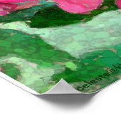 ホットピンクシャクシャクナゲ卵クラックレ抽象芸術 ポスター (角)