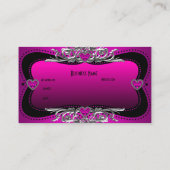 ホットピンクシルバーダイヤモンドハートエレガント事業 名刺 (裏面)