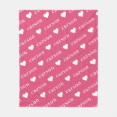 ホットピンクシンプルのパーソナライズされた繰り返し名 フリースブランケット (正面)