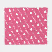 ホットピンクシンプルのパーソナライズされた繰り返し名 フリースブランケット (正面(横))