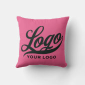 ホットピンクシンプルのビジネスロゴ会社ブランドイベント クッション (裏面)