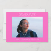 ホットピンクシンプルク大学院の写真研究員 案内状 (正面)