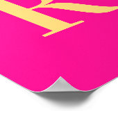 ホットピンクシンプルモノグラム ポスター (角)