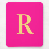 ホットピンクシンプルモノグラモダンム マウスパッド (正面)