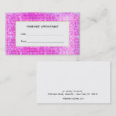 ホットピンクシークイン美しいサロンポイントカード 予約カード (正面/裏面)