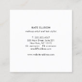 ホットピンクシークイン美容師美しいサロンホワイト スクエア名刺 (裏面)