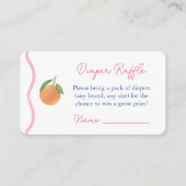 ホットピンクスクワイグルシトラス赤ちゃんシャワーおむつラッフル エンクロージャーカード (正面)